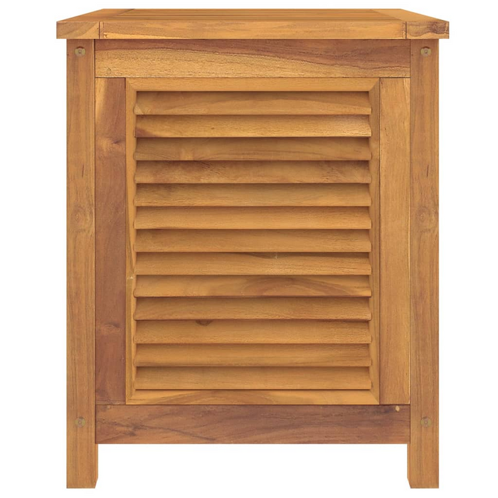 vidaXL Patio Storage Box with PE Bag 23.6"x19.7"x22.8" Solid Teak Wood – Weather-Resistant Outdoor Storage Solution