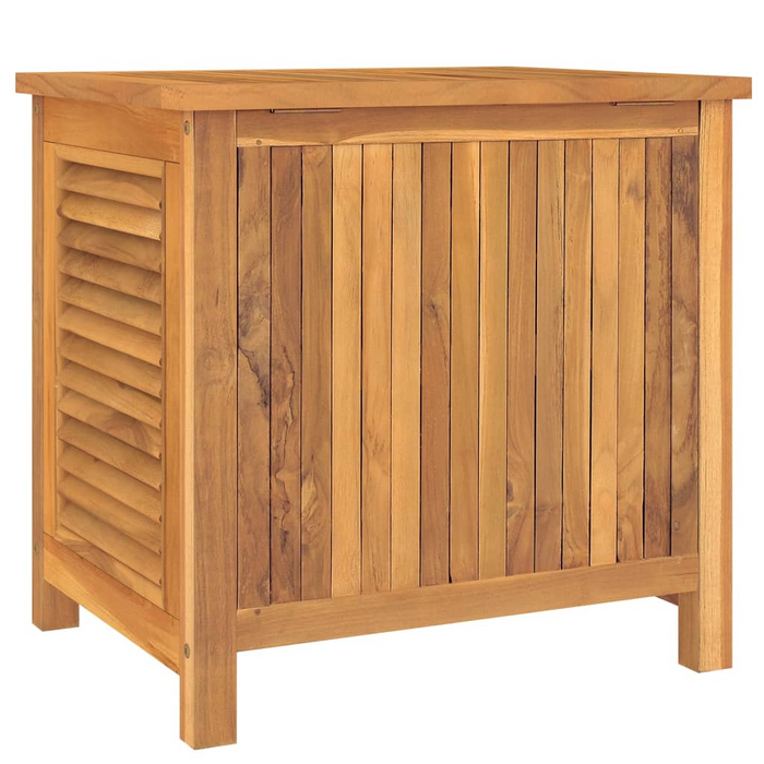 vidaXL Patio Storage Box with PE Bag 23.6"x19.7"x22.8" Solid Teak Wood – Weather-Resistant Outdoor Storage Solution