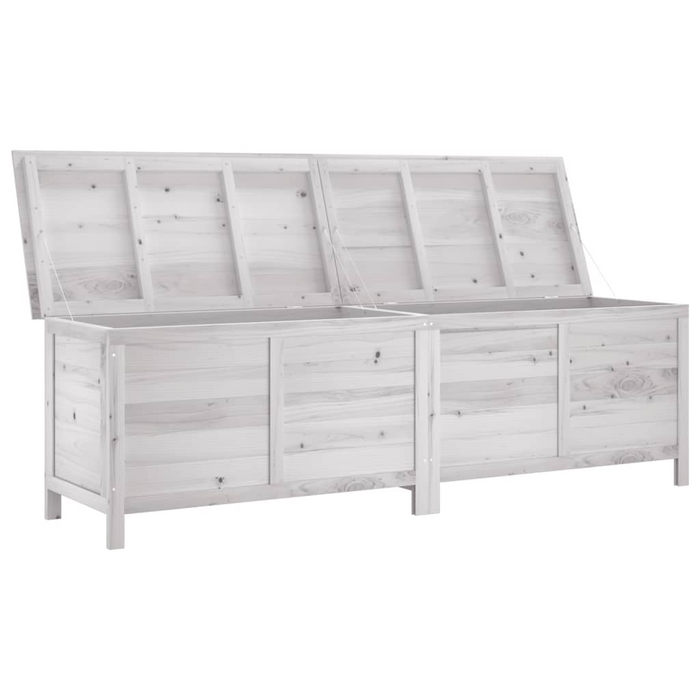 vidaXL Patio Storage Box White 78.1"x19.7"x22.2" Solid Wood Fir - Ample Storage Space & Durable Design