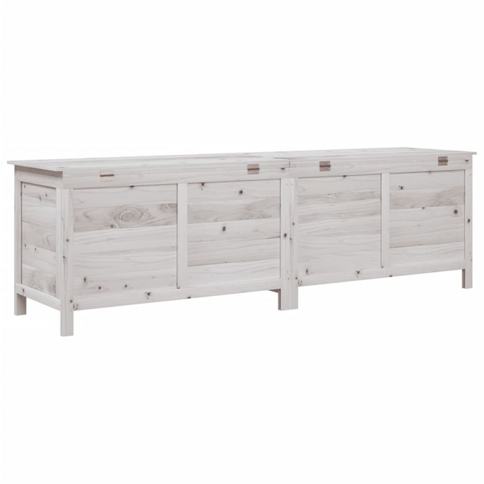 vidaXL Patio Storage Box White 78.1"x19.7"x22.2" Solid Wood Fir - Ample Storage Space & Durable Design