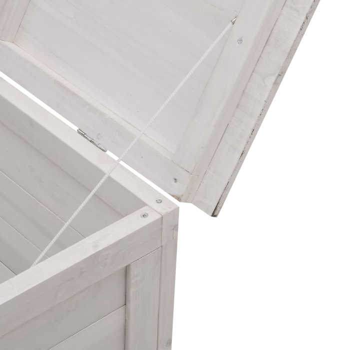 vidaXL Patio Storage Box White 78.1"x19.7"x22.2" Solid Wood Fir - Ample Storage Space & Durable Design