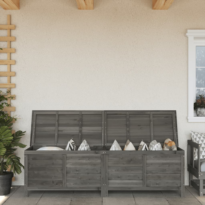 vidaXL Patio Storage Box Anthracite 78.1"x19.7"x22.2" Solid Wood Fir - Outdoor Garden Furniture Cushion Storage