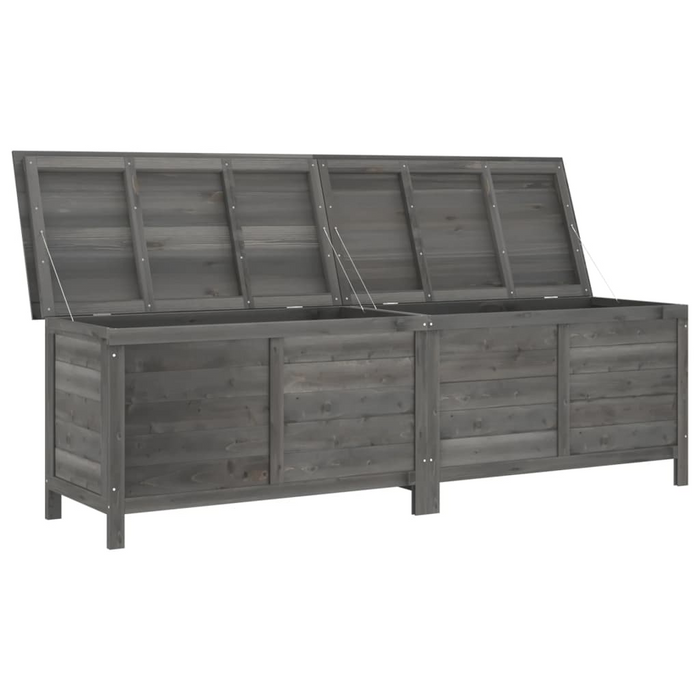 vidaXL Patio Storage Box Anthracite 78.1"x19.7"x22.2" Solid Wood Fir - Outdoor Garden Furniture Cushion Storage