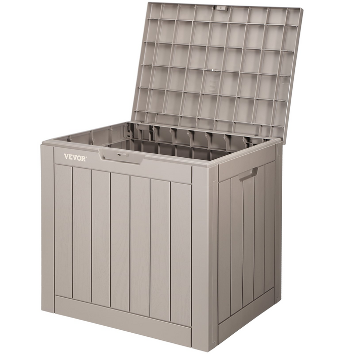 VEVOR Deck Box, 31 Gallon Waterproof Outdoor Storage Box, Grey