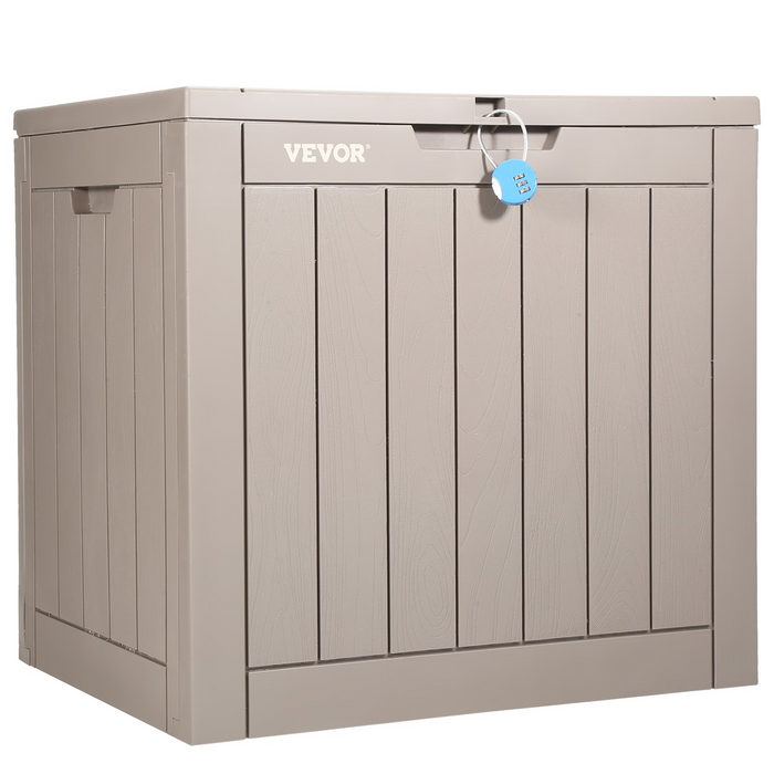 VEVOR Deck Box, 31 Gallon Waterproof Outdoor Storage Box, Grey