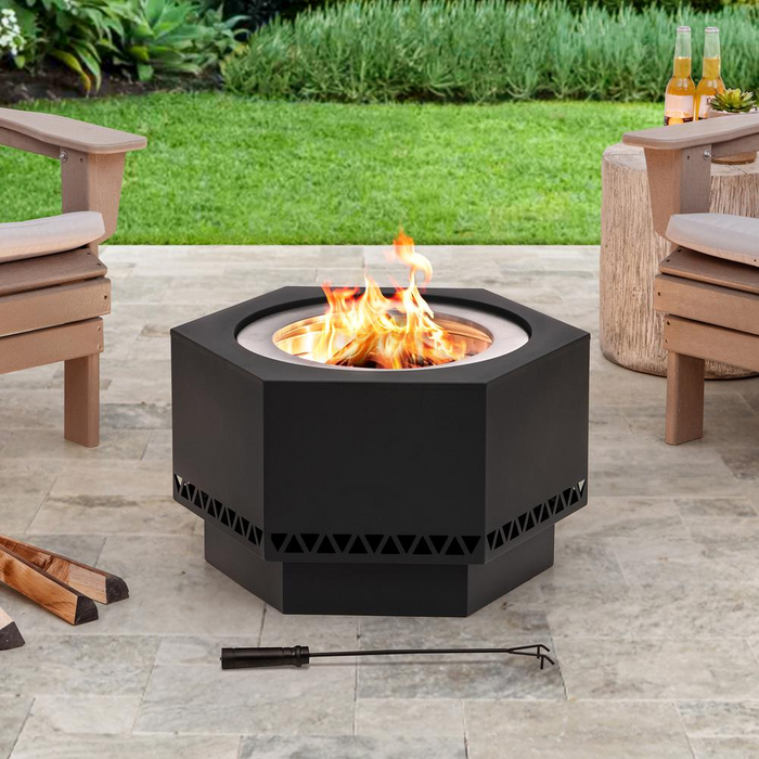 28 In. Hexagonal Outdoor Fire Pit