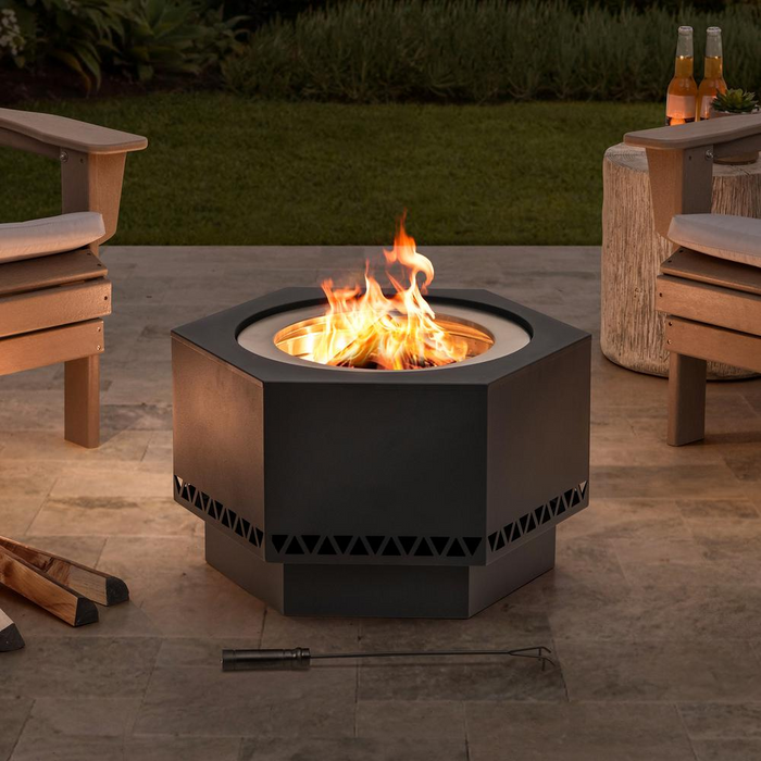 28 In. Hexagonal Outdoor Fire Pit