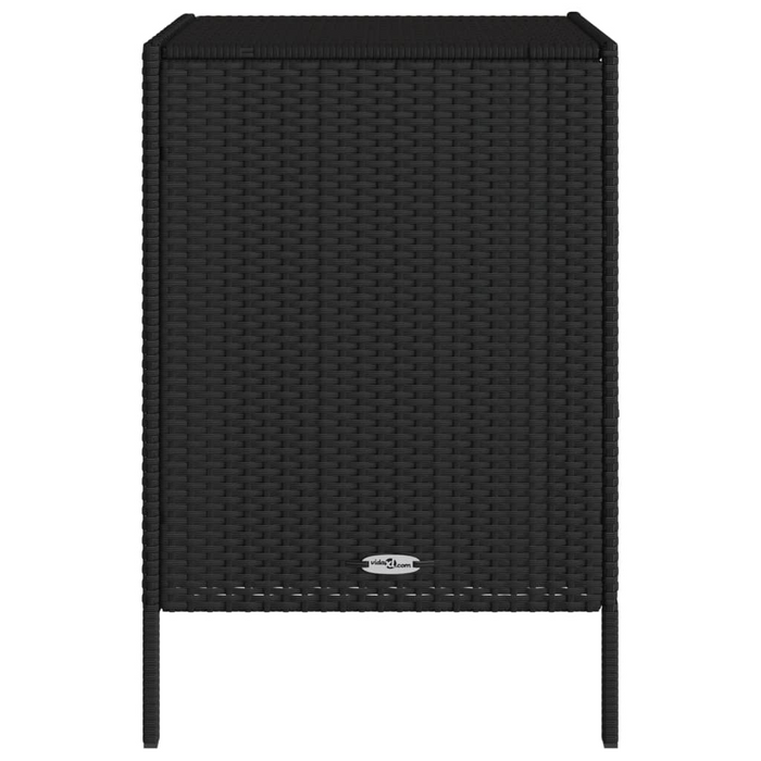 vidaXL Patio Storage Cabinet Black 21.7"x23.2"x31.5" Poly Rattan - Durable Outdoor Storage Solution