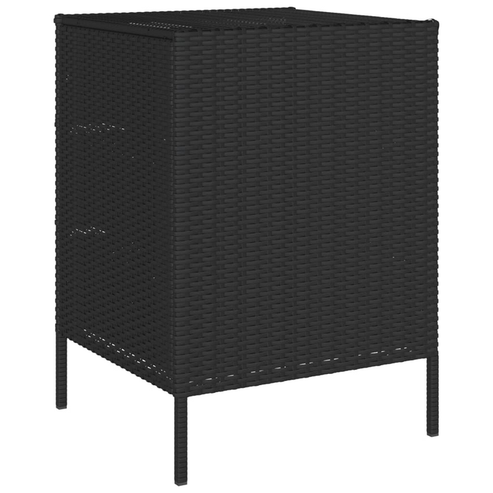 vidaXL Patio Storage Cabinet Black 21.7"x23.2"x31.5" Poly Rattan - Durable Outdoor Storage Solution