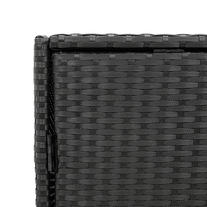 vidaXL Patio Storage Cabinet Black 21.7"x23.2"x31.5" Poly Rattan - Durable Outdoor Storage Solution