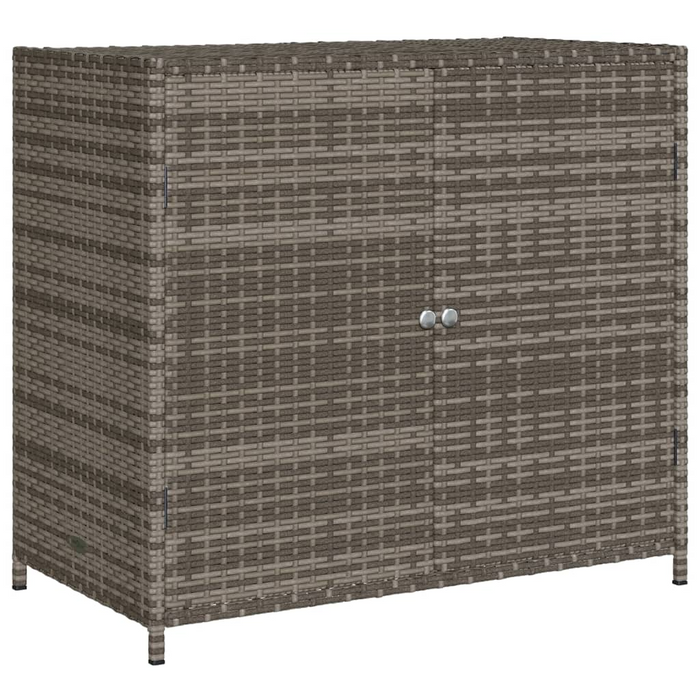 vidaXL Patio Storage Cabinet Gray 32.7"x17.7"x29.9" Poly Rattan – Durable Outdoor Storage Solution