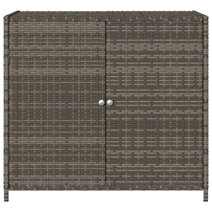 vidaXL Patio Storage Cabinet Gray 32.7"x17.7"x29.9" Poly Rattan – Durable Outdoor Storage Solution