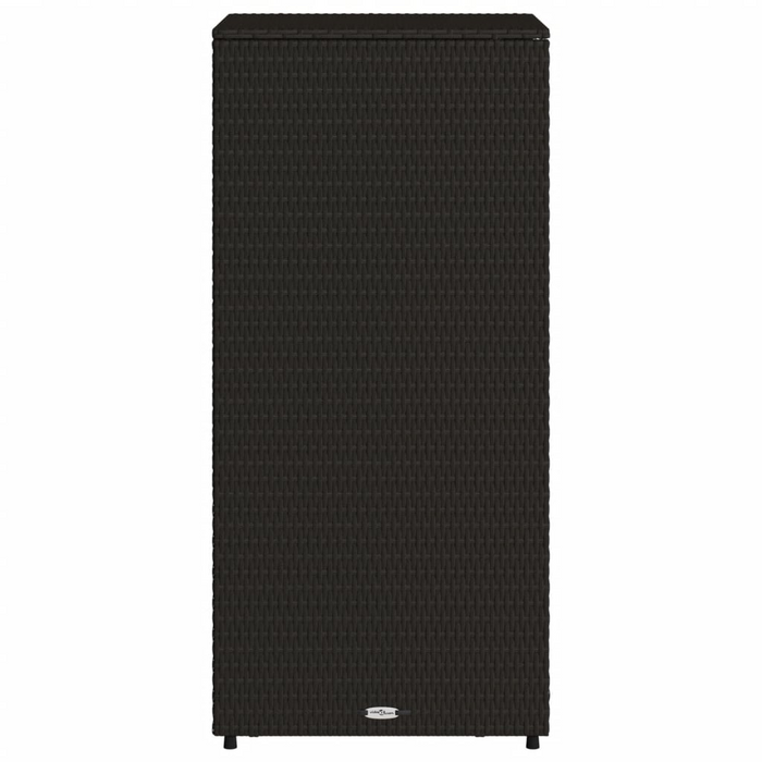 vidaXL Patio Storage Cabinet Black 19.7"x21.7"x45.3" Poly Rattan - Outdoor Furniture Organizer