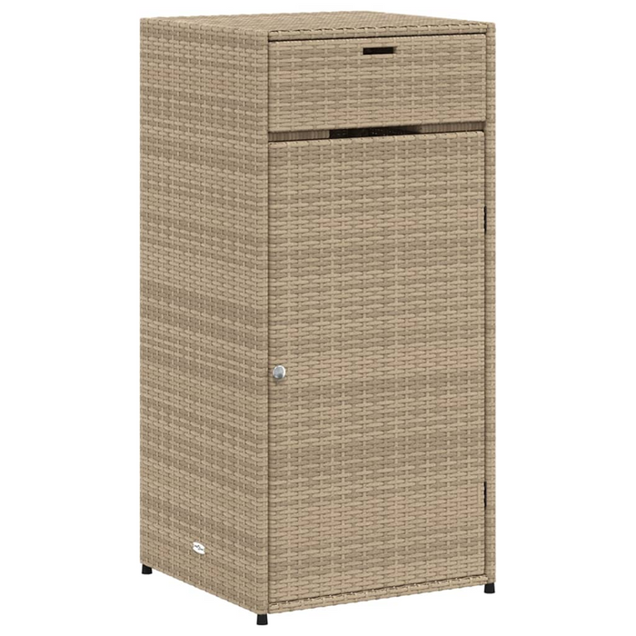 vidaXL Patio Storage Cabinet Beige 21.7"x21.7"x43.7" Poly Rattan - Outdoor Furniture Storage | vidaXL.com