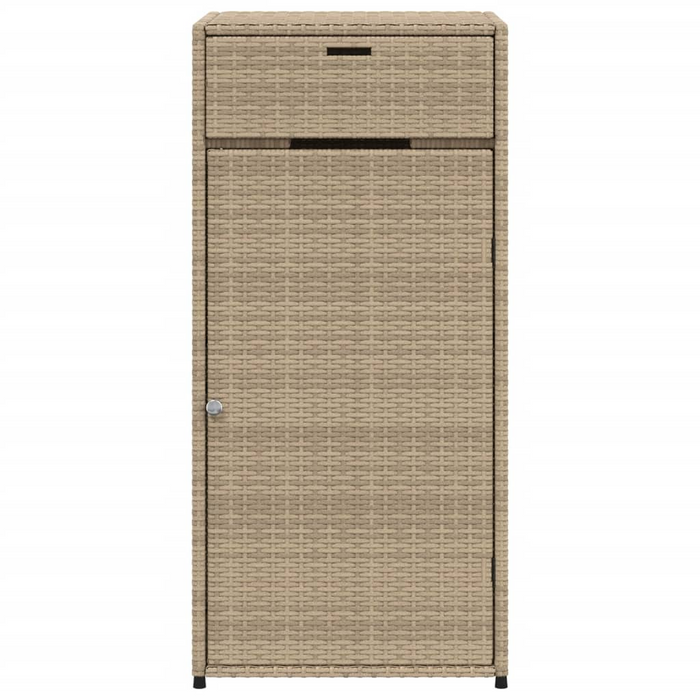 vidaXL Patio Storage Cabinet Beige 21.7"x21.7"x43.7" Poly Rattan - Outdoor Furniture Storage | vidaXL.com