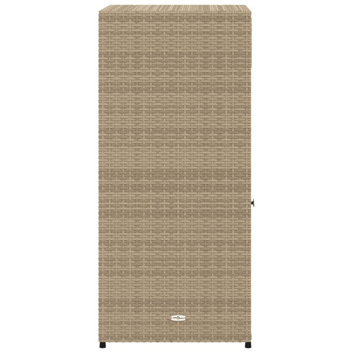 vidaXL Patio Storage Cabinet Beige 21.7"x21.7"x43.7" Poly Rattan - Outdoor Furniture Storage | vidaXL.com