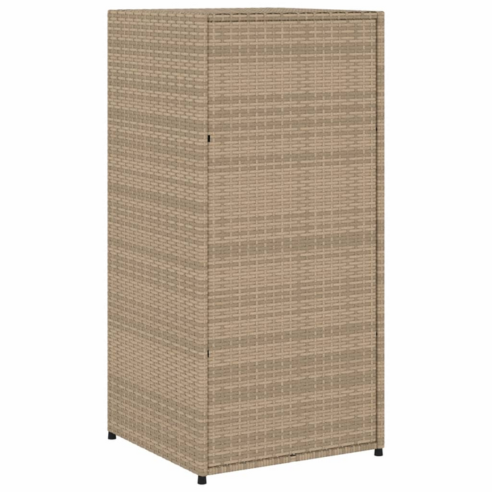 vidaXL Patio Storage Cabinet Beige 21.7"x21.7"x43.7" Poly Rattan - Outdoor Furniture Storage | vidaXL.com