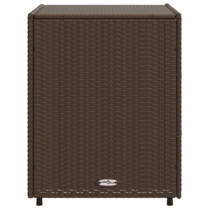 vidaXL Patio Storage Cabinet Brown 21.7"x23.2"x27.2" Poly Rattan - Durable Outdoor Storage Solution