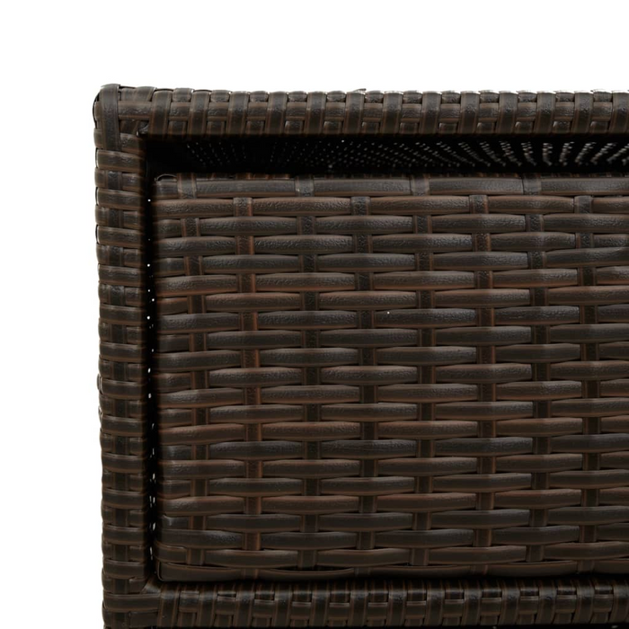 vidaXL Patio Storage Cabinet Brown 21.7"x23.2"x27.2" Poly Rattan - Durable Outdoor Storage Solution