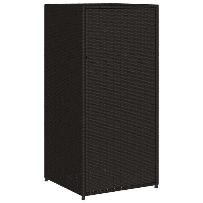 vidaXL Patio Storage Cabinet Black 21.7"x21.7"x43.7" Poly Rattan - Outdoor Furniture Storage