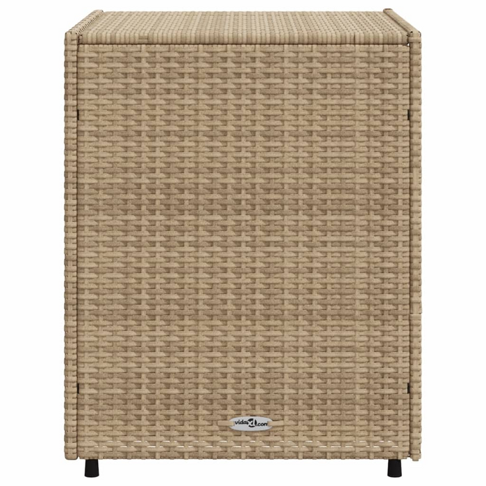 vidaXL Outdoor Patio Storage Cabinet Beige | Poly Rattan | 21.7"x23.2"x27.2"