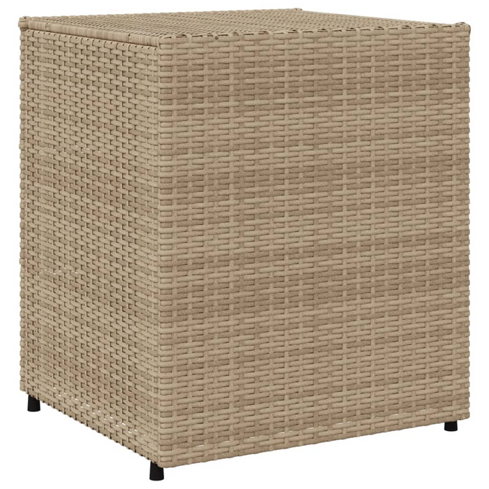 vidaXL Outdoor Patio Storage Cabinet Beige | Poly Rattan | 21.7"x23.2"x27.2"