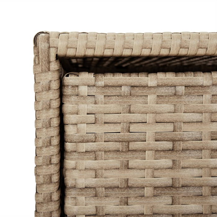 vidaXL Outdoor Patio Storage Cabinet Beige | Poly Rattan | 21.7"x23.2"x27.2"