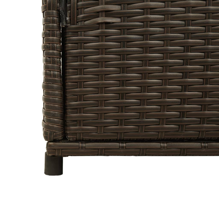 vidaXL Brown Poly Rattan Patio Storage Cabinet - 41.3"x21.7"x44.5" | Durable Outdoor Organizer