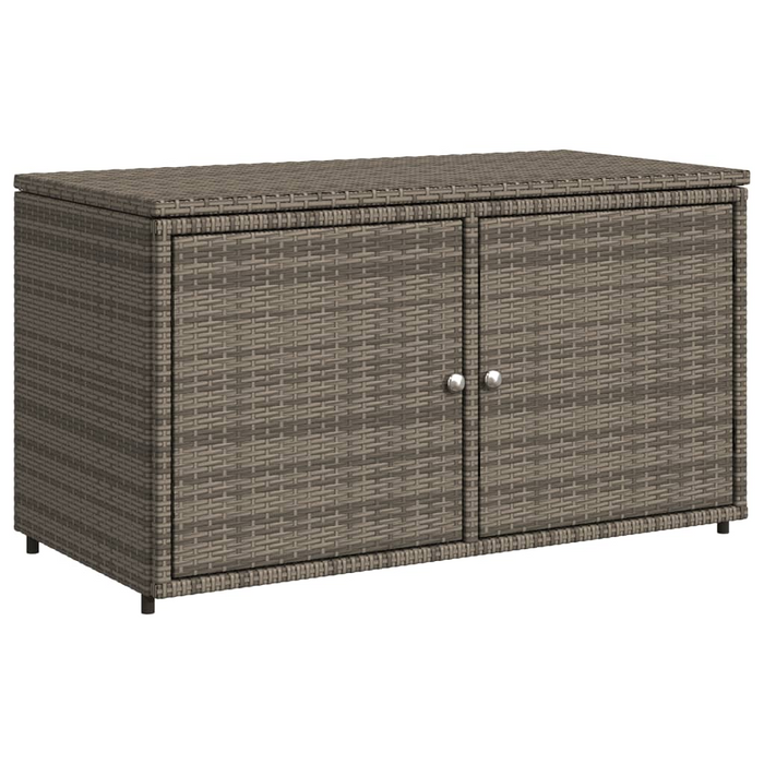 vidaXL Gray Poly Rattan Patio Storage Cabinet 43.3"x21.7"x23.8" – Durable & Weather-Resistant Outdoor Solution