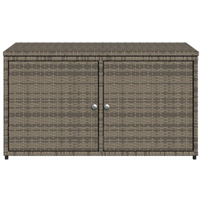 vidaXL Gray Poly Rattan Patio Storage Cabinet 43.3"x21.7"x23.8" – Durable & Weather-Resistant Outdoor Solution