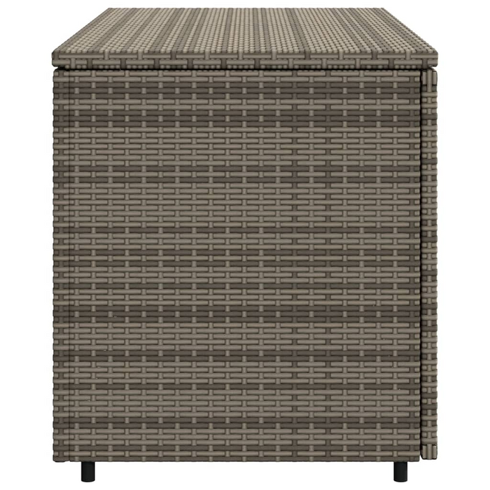 vidaXL Gray Poly Rattan Patio Storage Cabinet 43.3"x21.7"x23.8" – Durable & Weather-Resistant Outdoor Solution