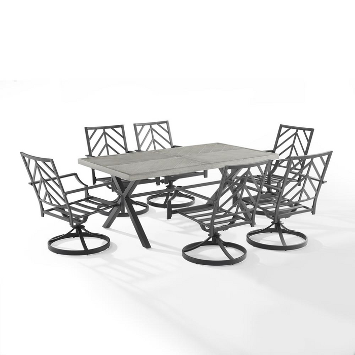 Otto 7 Piece Outdoor Dining Set with Swivel Chairs