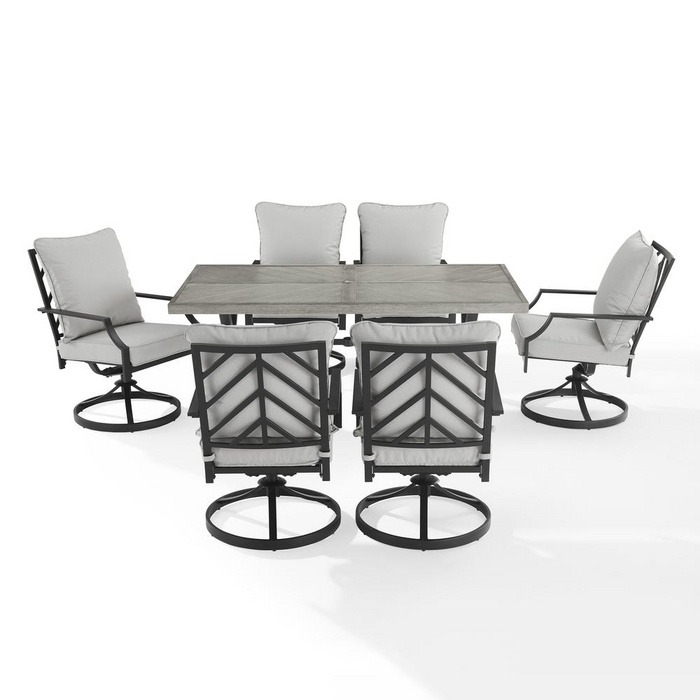 Otto 7 Piece Outdoor Dining Set with Swivel Chairs