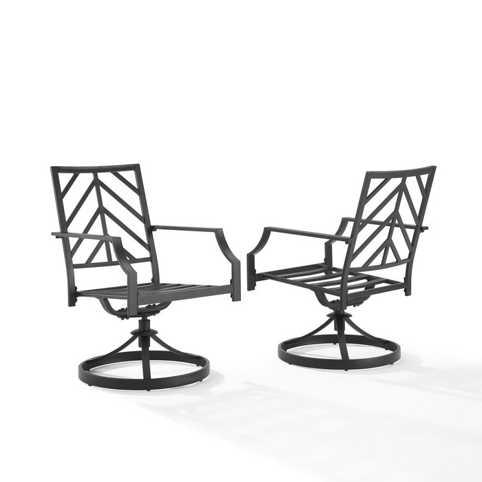 Otto 2 Piece Outdoor Metal Dining Swivel Chair Set