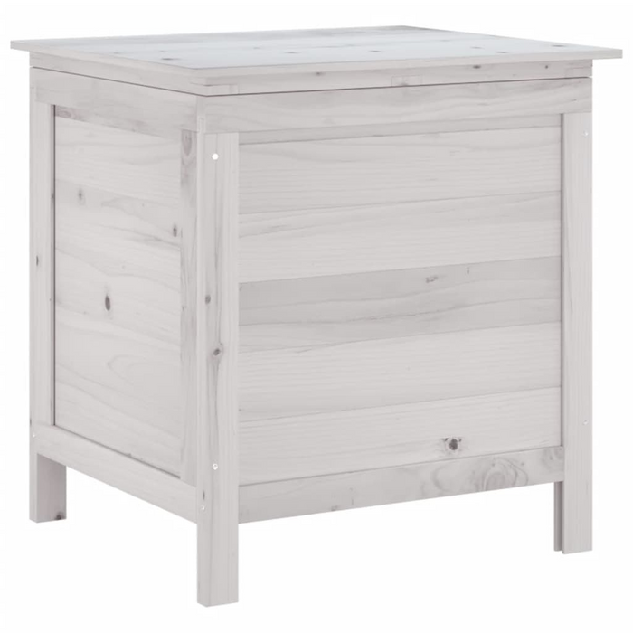 vidaXL Solid Wood Fir Patio Storage Box - White, 19.7"x19.3"x22.2" - Durable Outdoor Storage Solution