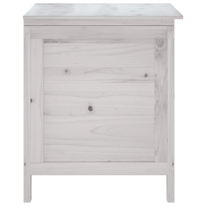 vidaXL Solid Wood Fir Patio Storage Box - White, 19.7"x19.3"x22.2" - Durable Outdoor Storage Solution