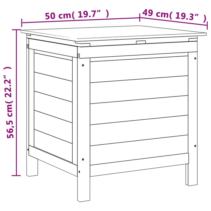 vidaXL Anthracite Patio Storage Box - Solid Fir Wood, 19.7"x19.3"x22.2"