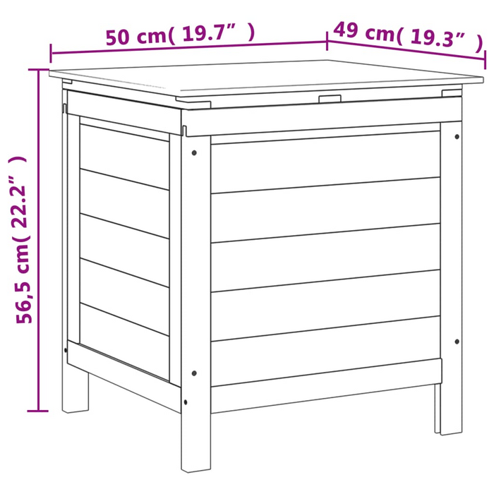 vidaXL Patio Storage Box | Brown 19.7"x19.3"x22.2" | Solid Wood Fir Outdoor Storage