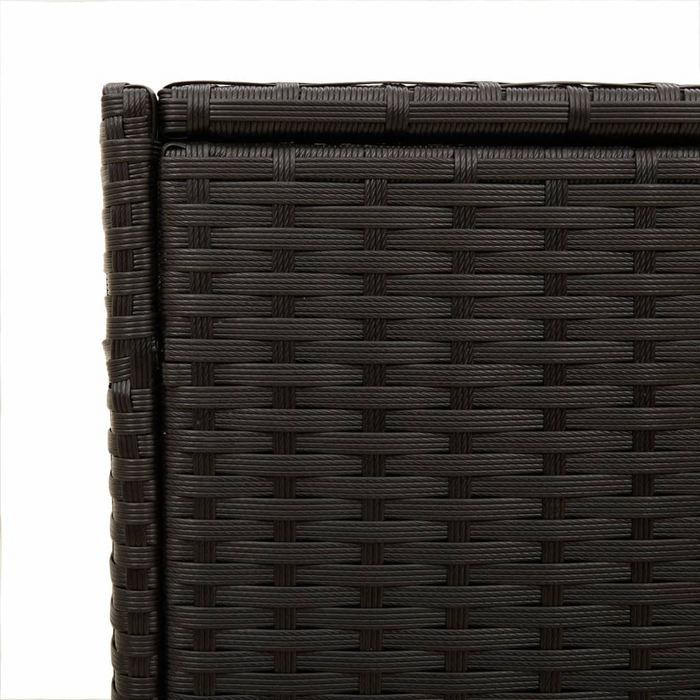 vidaXL Garden Storage Box with Wheels - Black 74.8 Gal Poly Rattan - Durable & Weather-Resistant Outdoor Solution