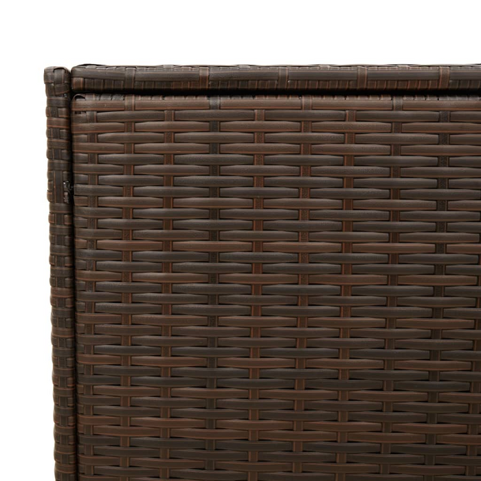 vidaXL Garden Storage Box with Wheels Brown 74.8 Gal Poly Rattan