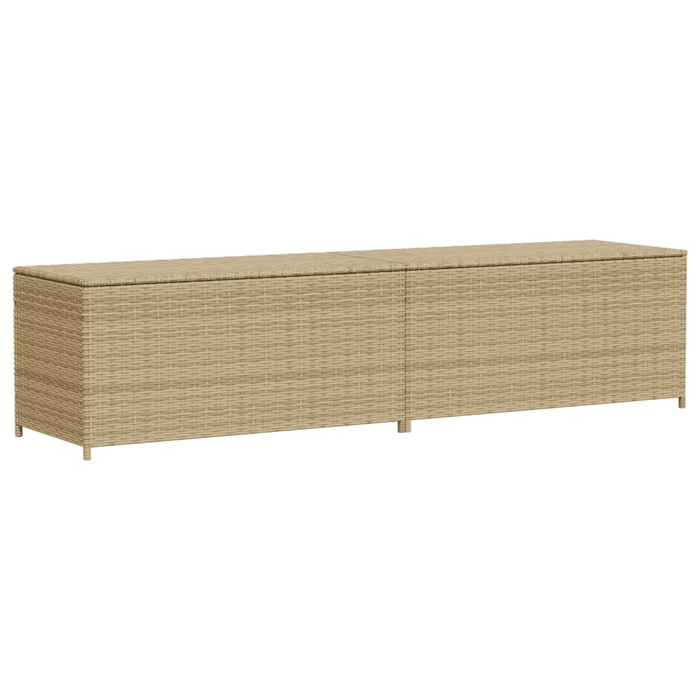 vidaXL Garden Storage Box Mix Beige 123.9 Gal Poly Rattan - Outdoor Furniture Storage Solution