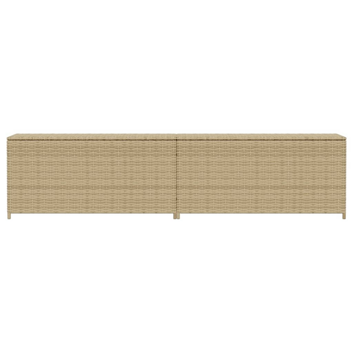 vidaXL Garden Storage Box Mix Beige 123.9 Gal Poly Rattan - Outdoor Furniture Storage Solution