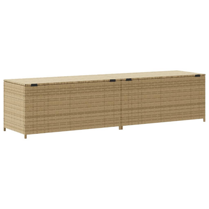 vidaXL Garden Storage Box Mix Beige 123.9 Gal Poly Rattan - Outdoor Furniture Storage Solution