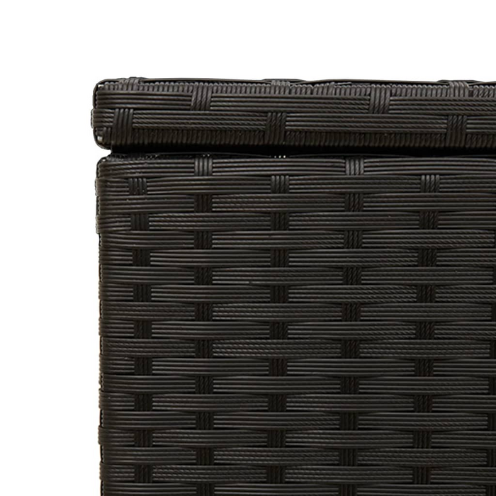 vidaXL Garden Storage Box with Wheels - 50.2 Gal Poly Rattan in Black