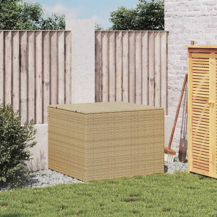 vidaXL Garden Storage Box Mix Beige 76.9 Gal Poly Rattan - Perfect for Outdoor Storage