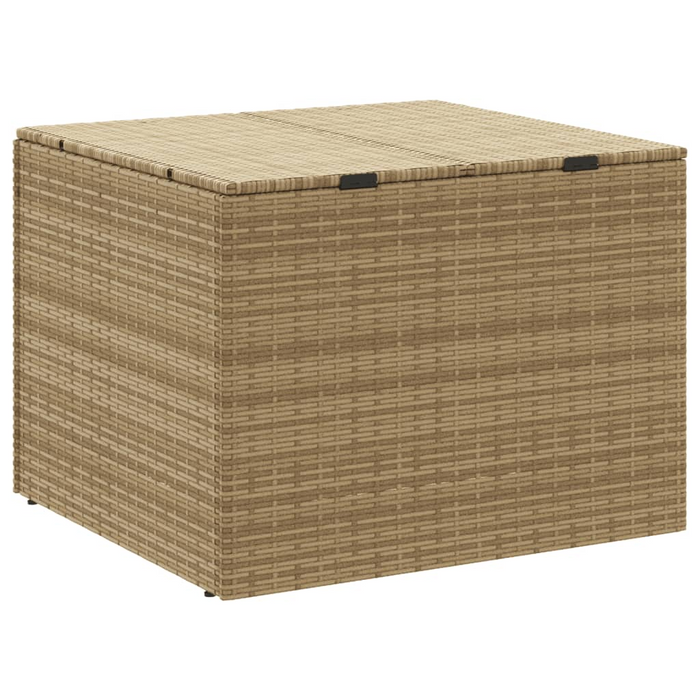 vidaXL Garden Storage Box Mix Beige 76.9 Gal Poly Rattan - Perfect for Outdoor Storage