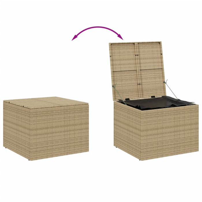 vidaXL Garden Storage Box Mix Beige 76.9 Gal Poly Rattan - Perfect for Outdoor Storage