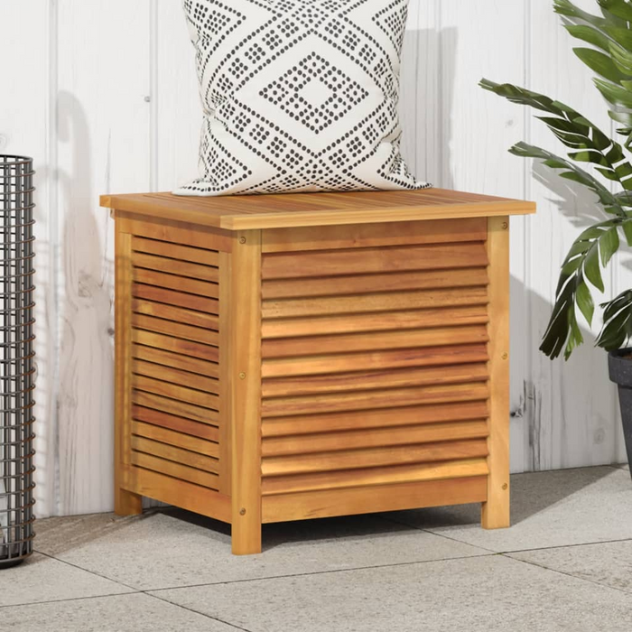 vidaXL Garden Storage Box with Louver | Solid Wood Acacia | 23.6" x 19.7" x 22" | Outdoor Cushion & Toy Chest