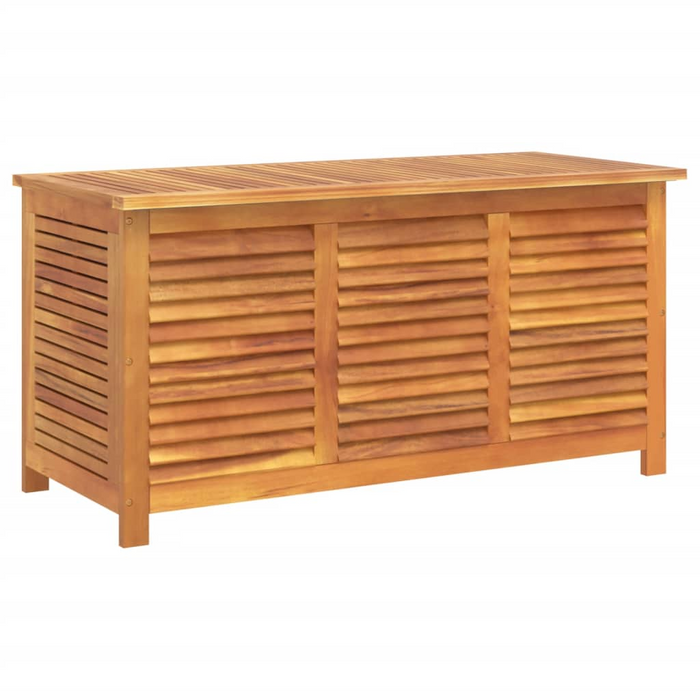 vidaXL Garden Storage Box with Louver 44.5"x19.7"x22" Solid Wood Acacia - Weather-Resistant Outdoor Storage Solution