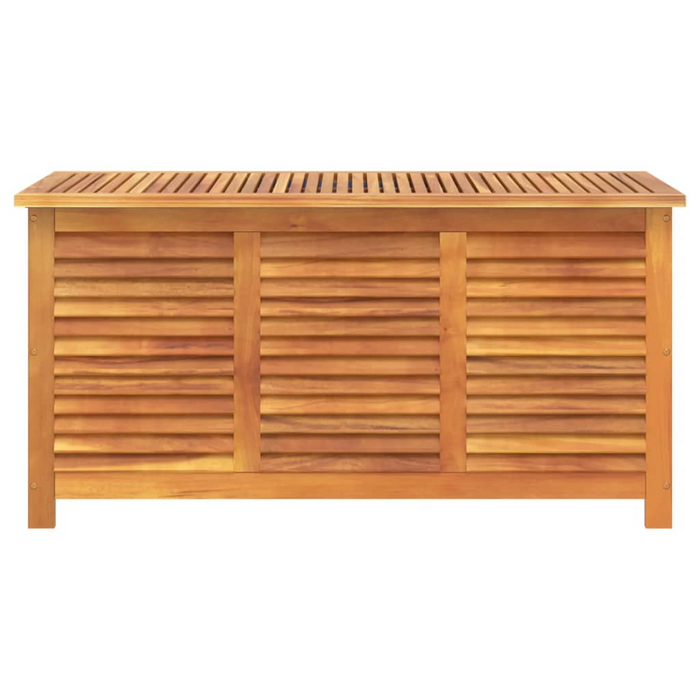 vidaXL Garden Storage Box with Louver 44.5"x19.7"x22" Solid Wood Acacia - Weather-Resistant Outdoor Storage Solution